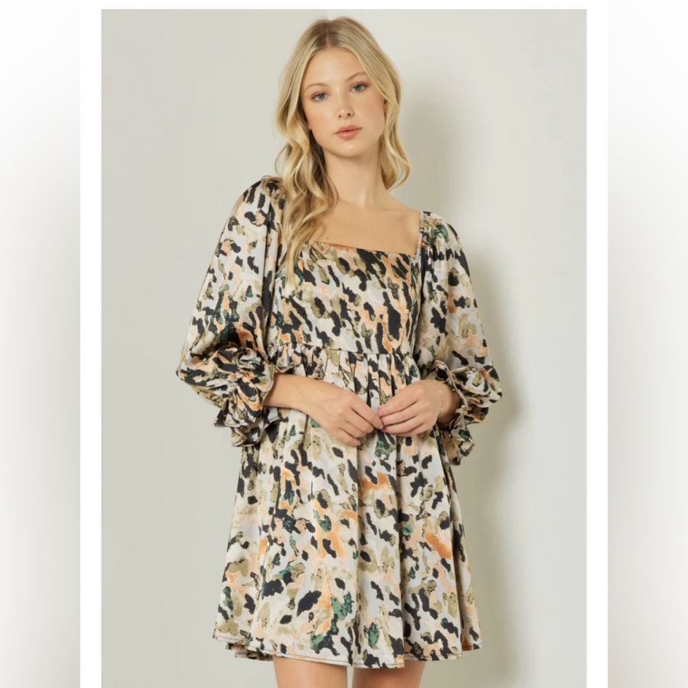 Entro Stylish Multicolor Camouflage Dress; Size XL - Picture 2 of 13